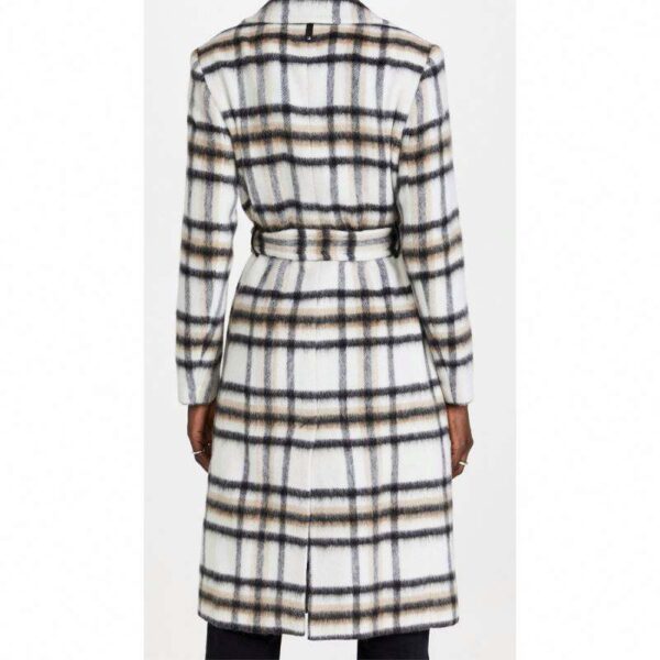 Multi-color Casual Long Coat Winter Custom Sample Fashionable Plaid & Striped Dye Design Two Flap Pockets Brushed Weave Acrylic - Image 2