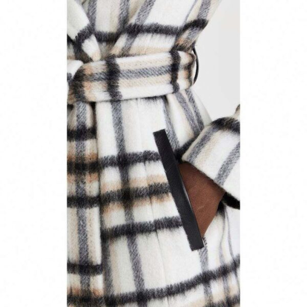 Multi-color Casual Long Coat Winter Custom Sample Fashionable Plaid & Striped Dye Design Two Flap Pockets Brushed Weave Acrylic - Image 4