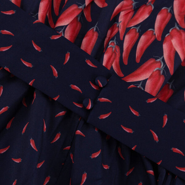 Patchwork Print Two-Tone Belt Buckle Spring 2025 New Arrival Long-Sleeve Maxi Dress Women's Vintage-Style Dress - Image 2