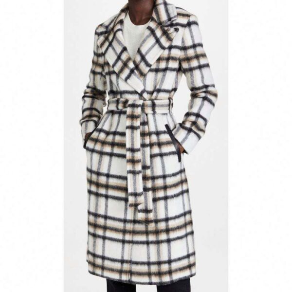 Multi-color Casual Long Coat Winter Custom Sample Fashionable Plaid & Striped Dye Design Two Flap Pockets Brushed Weave Acrylic