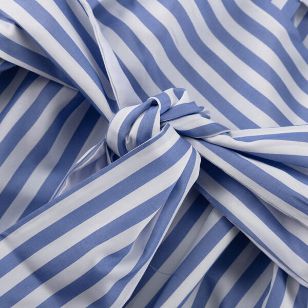 Patchwork Button-Up Belted Long Sleeve Ruffle Summer 2025 New Fashionable Women's Short Casual Dresses Striped Shirt Dress - Image 2