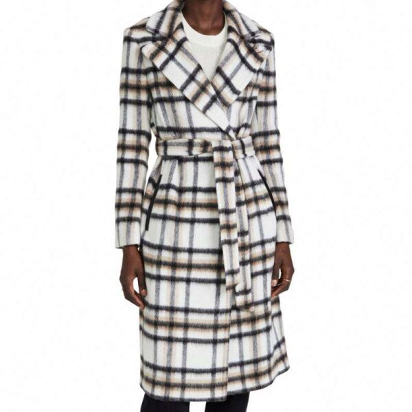Multi-color Casual Long Coat Winter Custom Sample Fashionable Plaid & Striped Dye Design Two Flap Pockets Brushed Weave Acrylic - Image 5