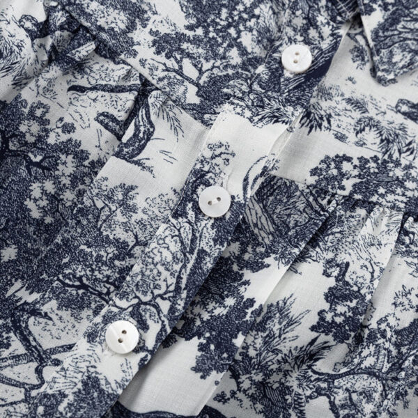 Short-Sleeve Drawstring Fashion Button-Print Women's Shirt Dress Short-Length Casual Summer Dress for Women - Image 6